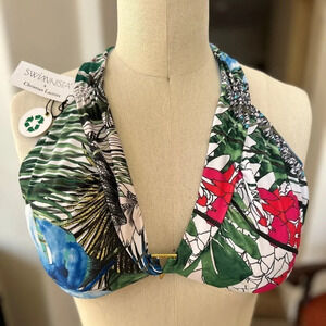 Swiminsta X Christian Lacroix Bikini Top in XL - New - Tropical Print
